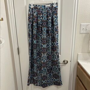 High waisted pleated wide leg pants